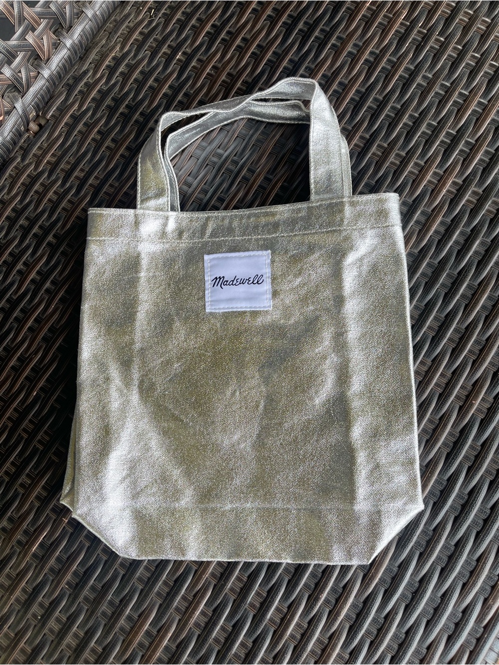 Madewell Shimmering Silver Canvas Tote